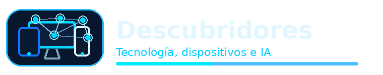 Logo horizontal de Descubridores de Tecnología: dispositivos, móviles, PC e IA